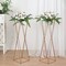 2 Gold 32 in Crisscross Geometric Metal FLOWER STANDS Centerpieces Party Events
